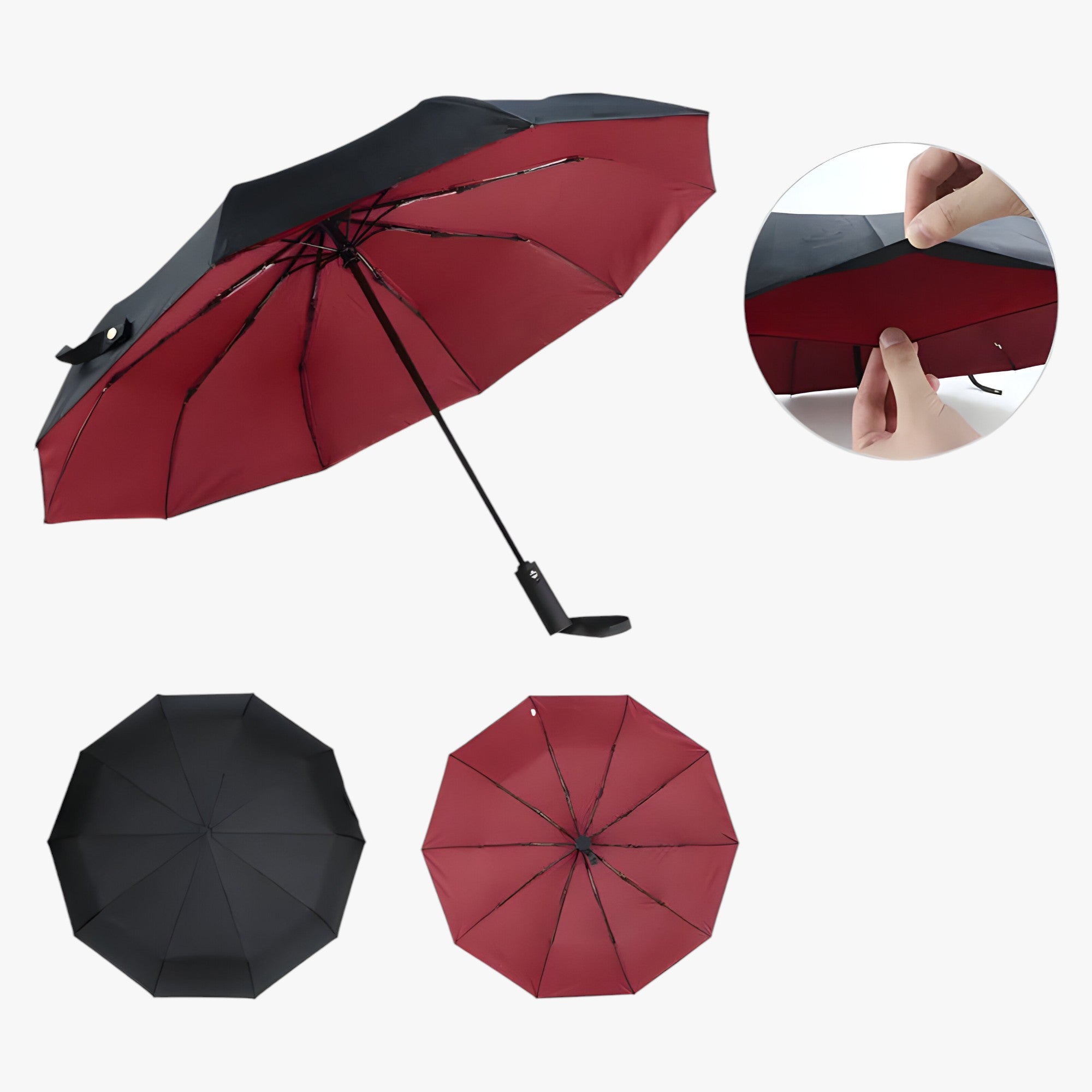 outdoor equipment : Winddichte Zonn Parasol - Groot en Duurzaam voor Alle Weersomstandigheden - Zwart in Bordeaux van Pantino