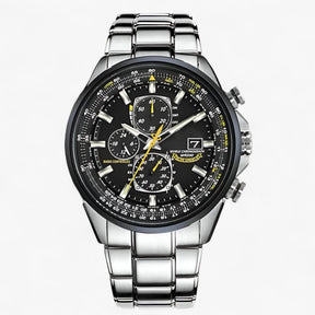 Watches : Heren Chronograaf Horloge MultiSteel 42mm, Zilverkleurig Staal met Elegante Blauwe Wijzerplaat in van Pantino