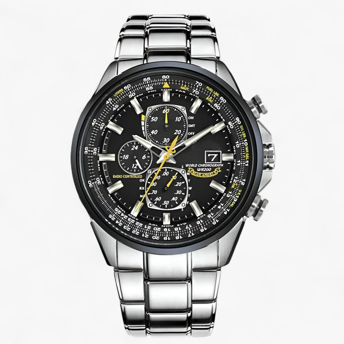 Heren Chronograaf Horloge MultiSteel 42mm – Staal Zilver, Blauwe Wijzerplaat
