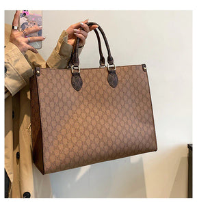 bags : Luxe Tote Bag Dames Bruin - Stijlvolle Ruimte Design - Canvas in Bruin van Pantino
