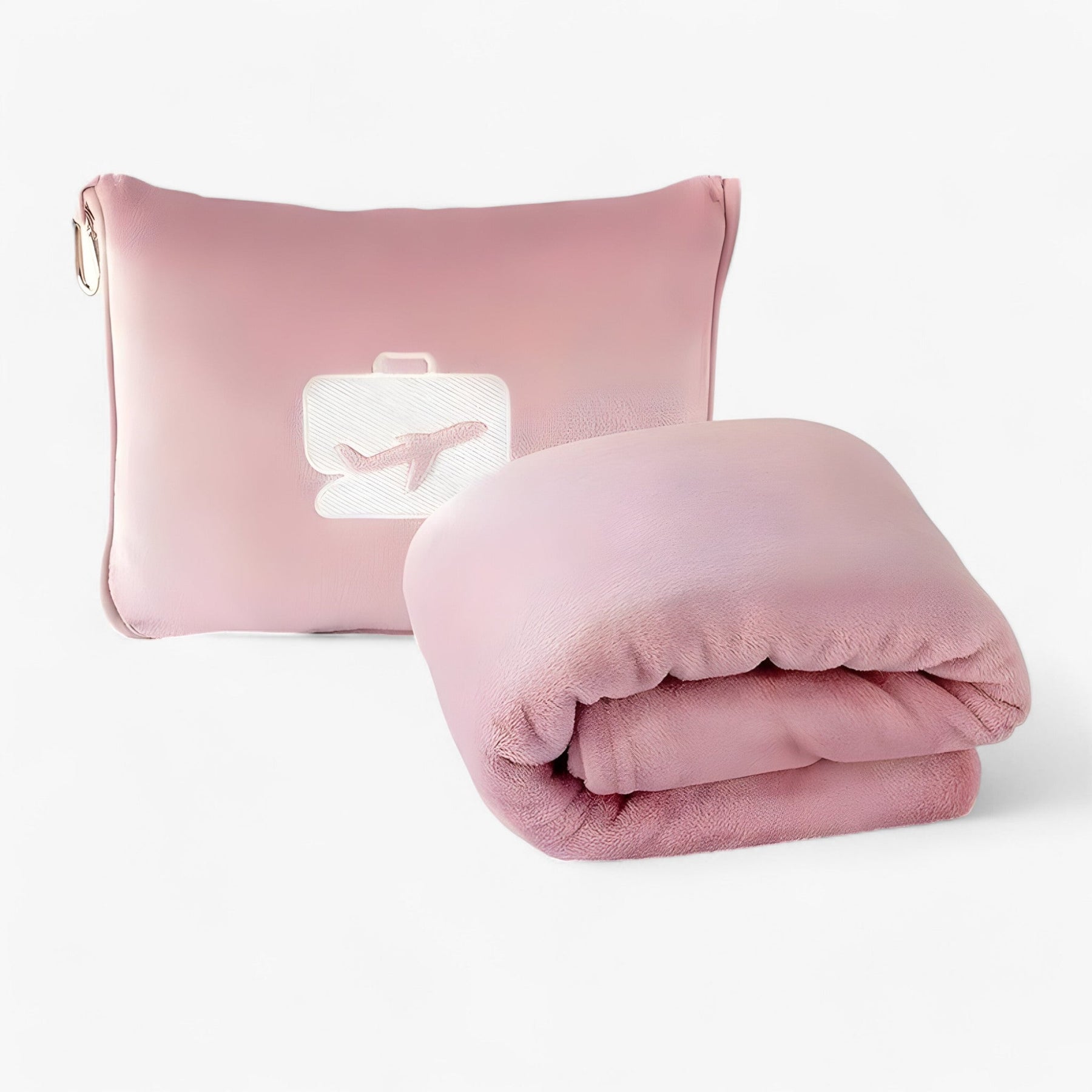 home & garden : Zacht en Pluche Kussen met Deken voor Vliegtuigen, Picknicks en Meer - Zwart in Roze 1,27x1,52 van Pantino
