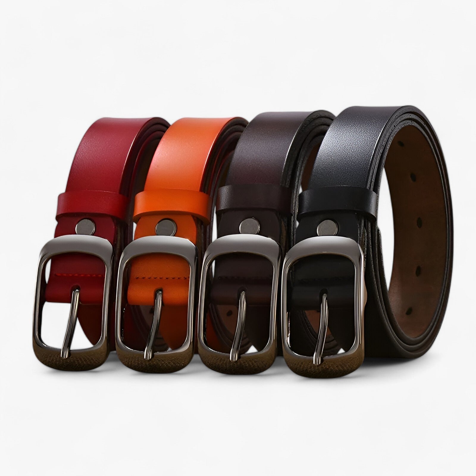 Belt : Jeans Dames Zwart - Premium Leren Riem - Casual Pasvorm in van Pantino