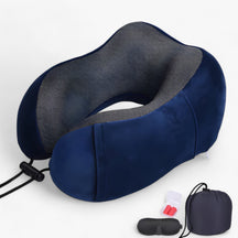 Travel Pillow : CloudRest - U-Vormig Reisekussen - Geheugenschuim voor Neksteun in Blauwe Anzug van Pantino