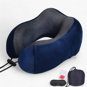 Travel Pillow : CloudRest - U-Vormig Reisekussen - Geheugenschuim voor Neksteun in Blauwe Anzug van Pantino