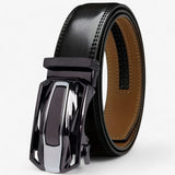 Ceinture en cuir noir - Ceinture durable en cuir véritable pour homme