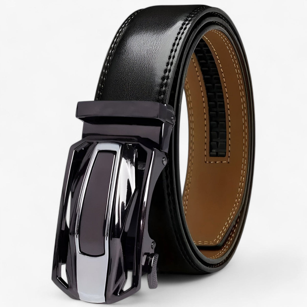 Men's Leather Belt : Riem Zwart - Echt Leren met Stijl en Duurzaamheid in van Pantino
