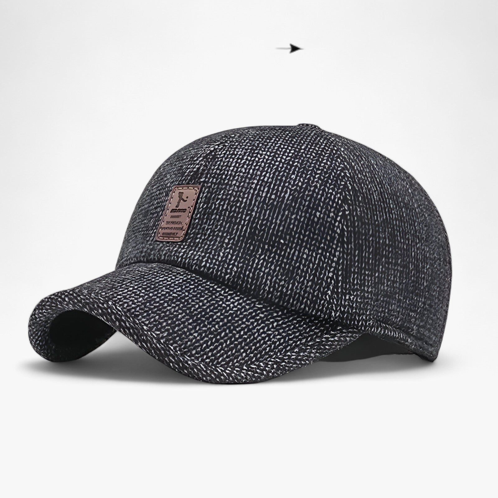 Winter Hat : Cap Heren Zwarte Warme Wol - Warme Wintercap met Oorkleppen in Lichtgrijze Warme Wol 55-62CM van Pantino