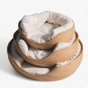 pets : Luna Nest Handgeweven Bamboe Huisdierbed - Natuurlijk & Comfortabel Mandje voor Katten & Kleine Honden in van Pantino