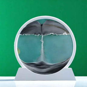 Art de sable : Decoratief 3D Bewegend Zand Schilderij van Glas – Ontspannend Landschap voor Kantoor/Thuis in Zwart van Pantino