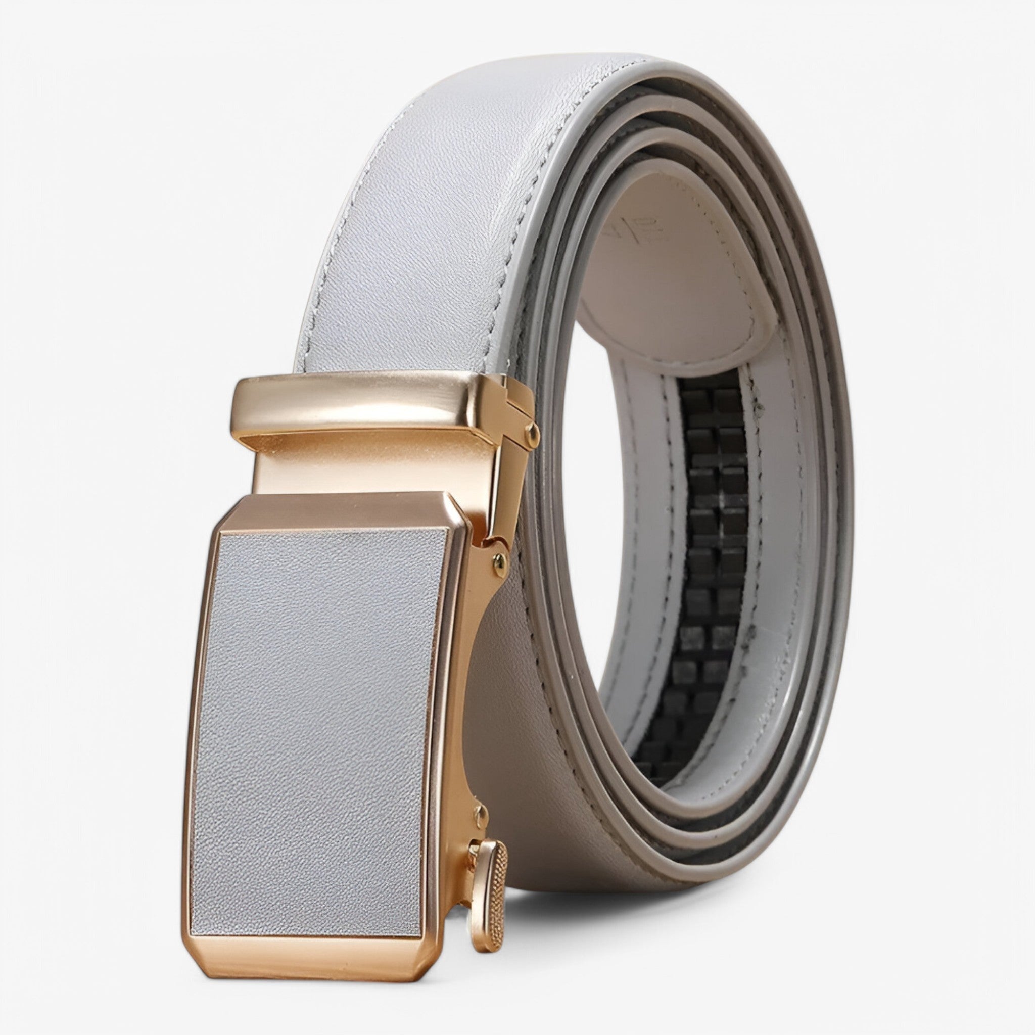 Belt : Automatische Riem met Gouden Lus Dames - Zwart in Grijs van Pantino