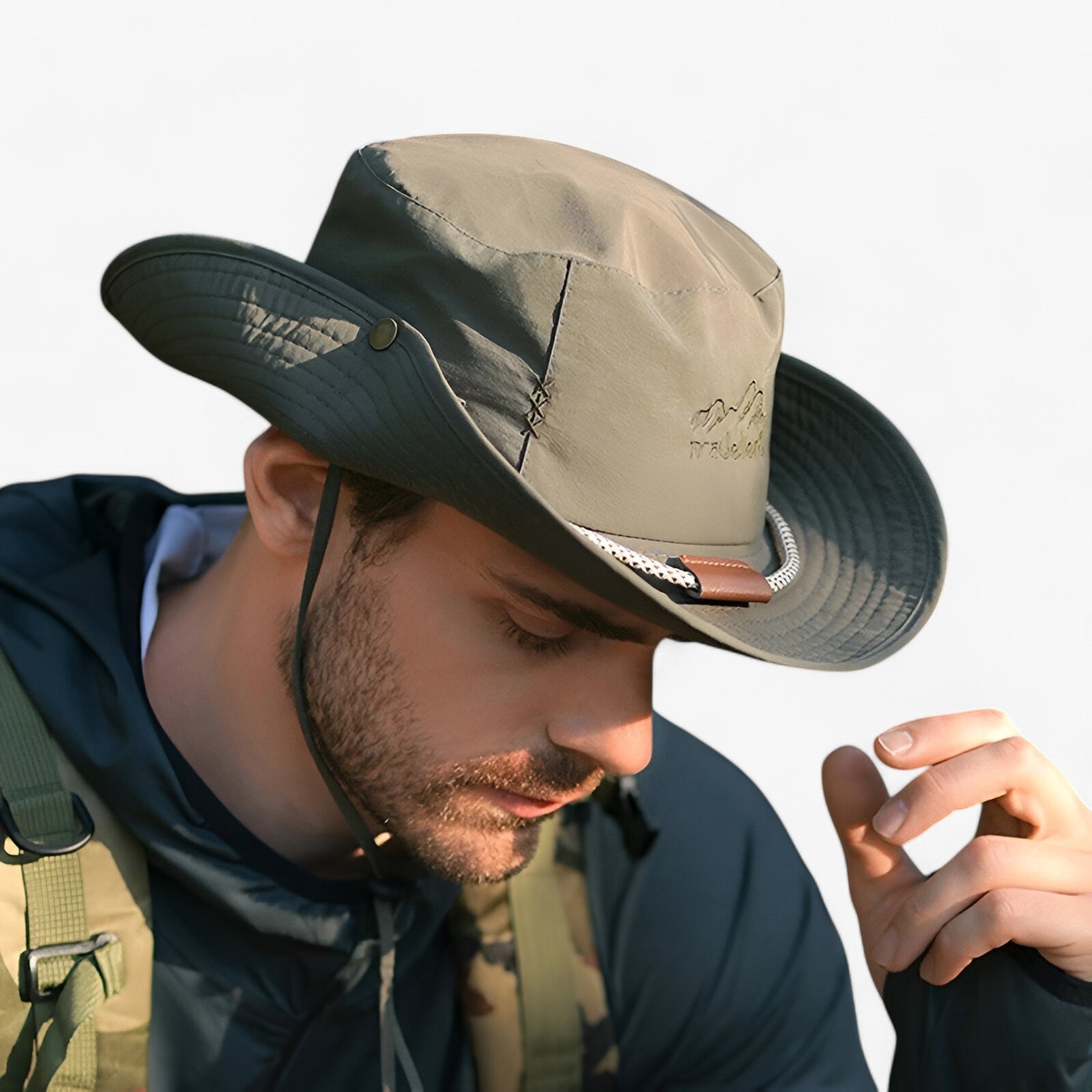 outdoor equipment : Waterdichte Bucket Hat Heren - UV-bescherming, Opvouwbaar - Koffie & Grijs in van Pantino