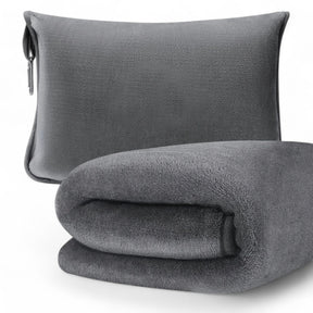 home & garden : Compacte Reisdeken - Comfort en Praktische Vakjes - Roze in Grijs van Pantino