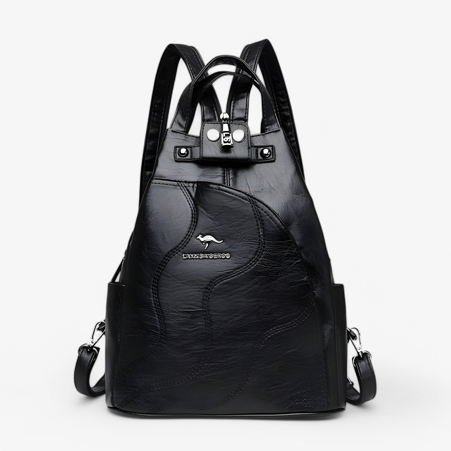 bags : Rugzak Zwart en Kaki - Elegante Lederen - Ruim, Veilig en Perfect voor op Reis in zwart van Pantino