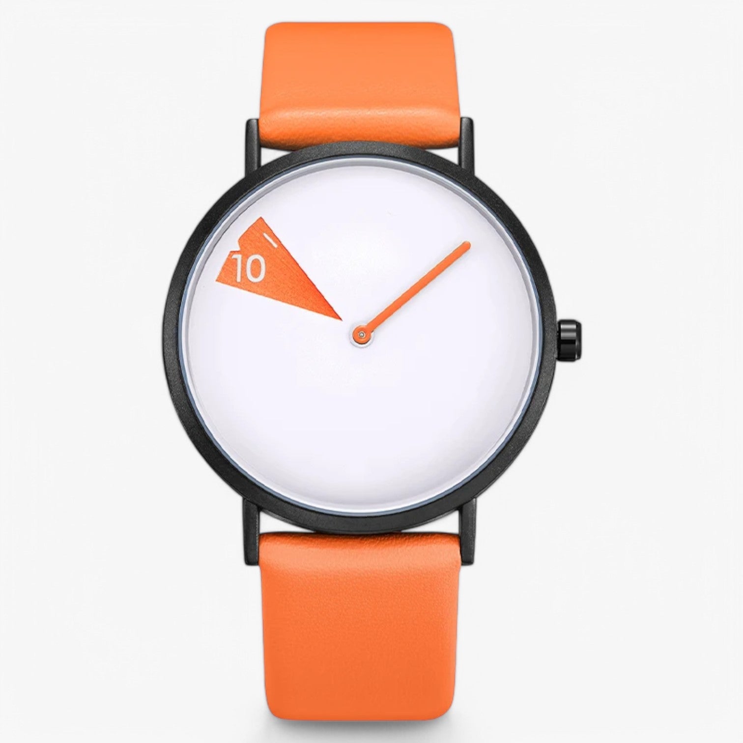watches : Dameshorloge Alana Wit & Zwart - Roterende Wijzerplaat - Elegant Design - Modern & Stijlvol in orange van Pantino