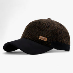 Baseball Cap : Vintage Baseballpet - Stijlvolle Warmte en Oorbescherming - Blauw in Bruin 56-61cm van Pantino
