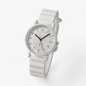 watches : Gelé Horloge Dames - Elegante Siliconenarmband Perfect voor Golf - Beige in Wit van Pantino