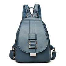 bags : Leren Dames Rugzak Lila - Compacte Schoudertas voor Vrouwen - Trendy & Chique Design in Blauwe Meer van Pantino