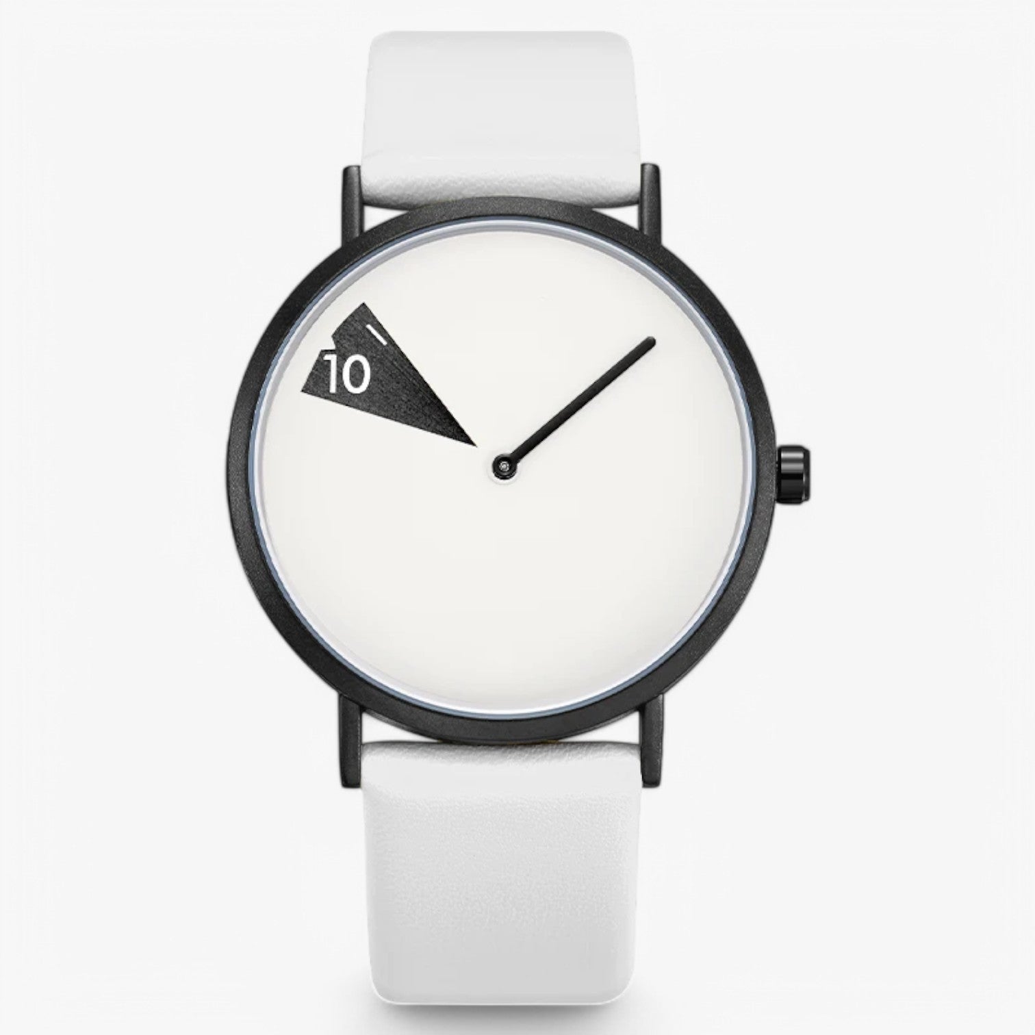 watches : Dameshorloge Alana Wit & Zwart - Roterende Wijzerplaat - Elegant Design - Modern & Stijlvol in wit van Pantino