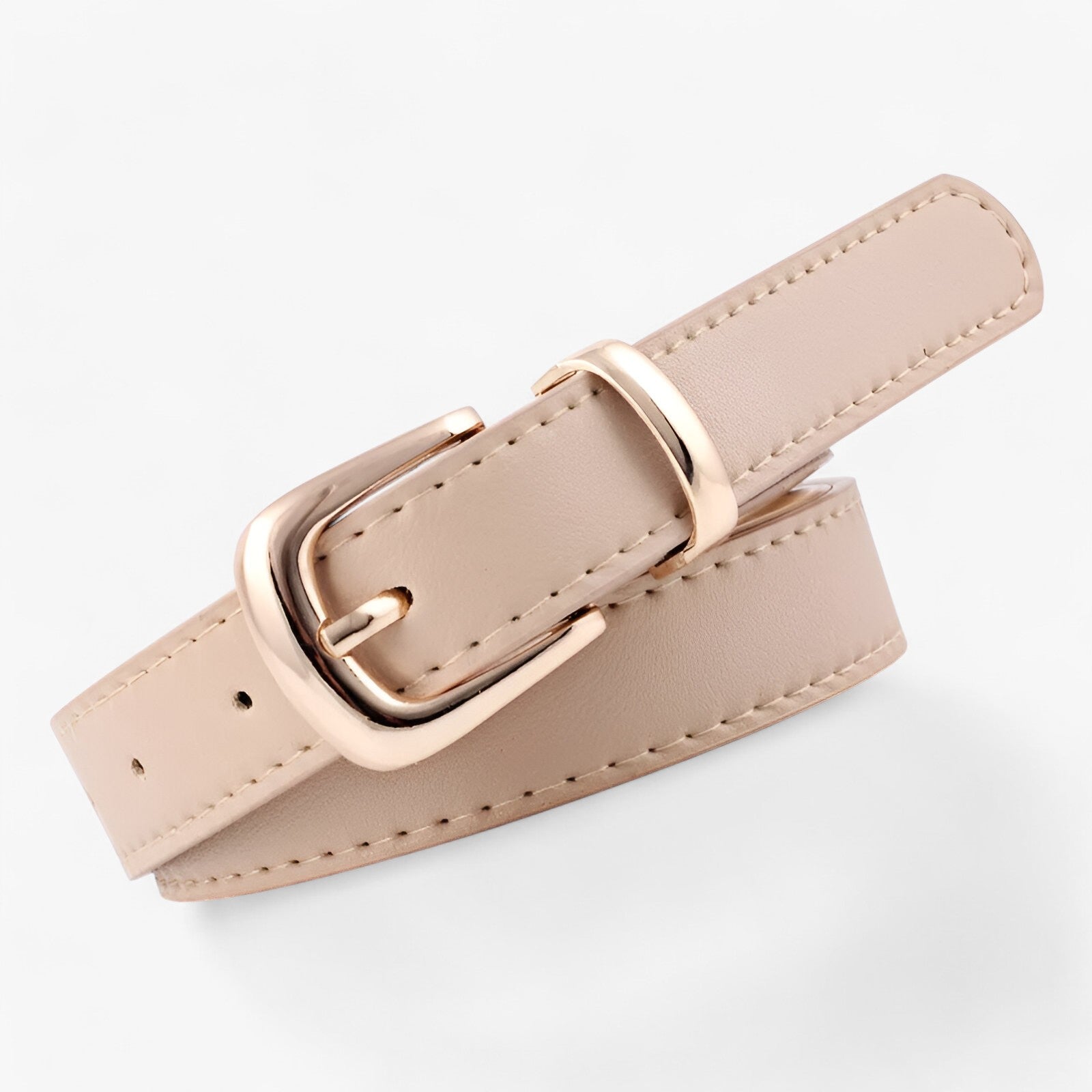 Belt : Riem Roze Haakjes - Elegant PU Leren van 2,4 Cm - Perfect voor Elke Outfit in roze zilveren haakjes pu 2.4X105cm van Pantino