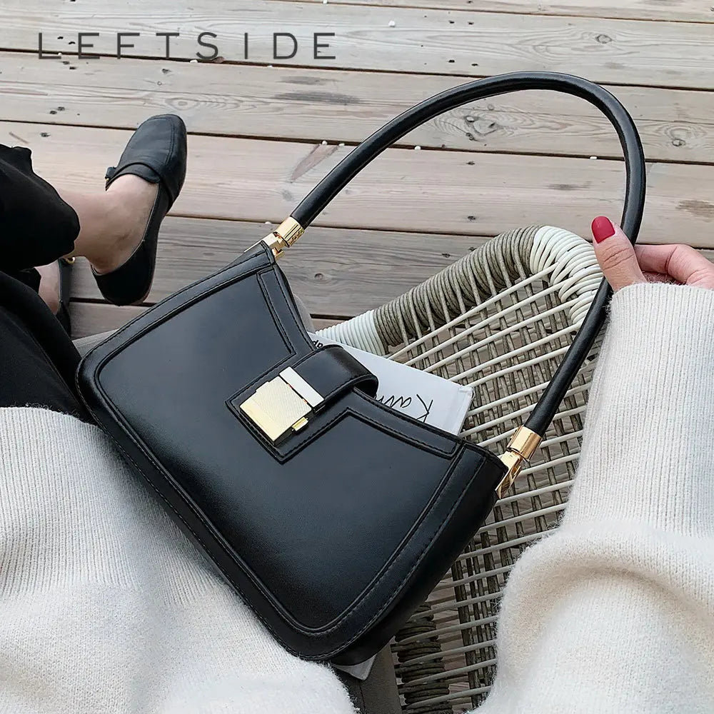 bags : Klassieke Handtas Dames - Goudkleurige Hardware Tijdloos - Synthetisch Leer in van Pantino