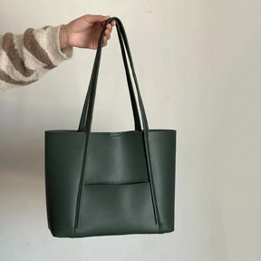 bags : Stella Top Handle Bag Black - Leer in van Pantino