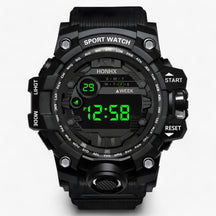 watches : Grote LED Wijzerplaat - Ideaal voor Sport & Fitness - Zwart in Zwart van Pantino