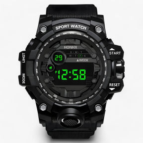 watches : Grote LED Wijzerplaat - Ideaal voor Sport & Fitness - Zwart in Zwart van Pantino