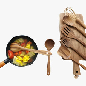home & garden : 7-delt Træ Kogesæt - Naturligt, Bæredygtigt Og Non-stick in van Pantino