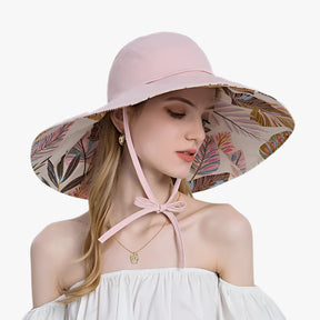 Sun Hat : Zomerhoed met Brede Rand - Ultieme UV-bescherming in Boho-look - Marineblauw in van Pantino