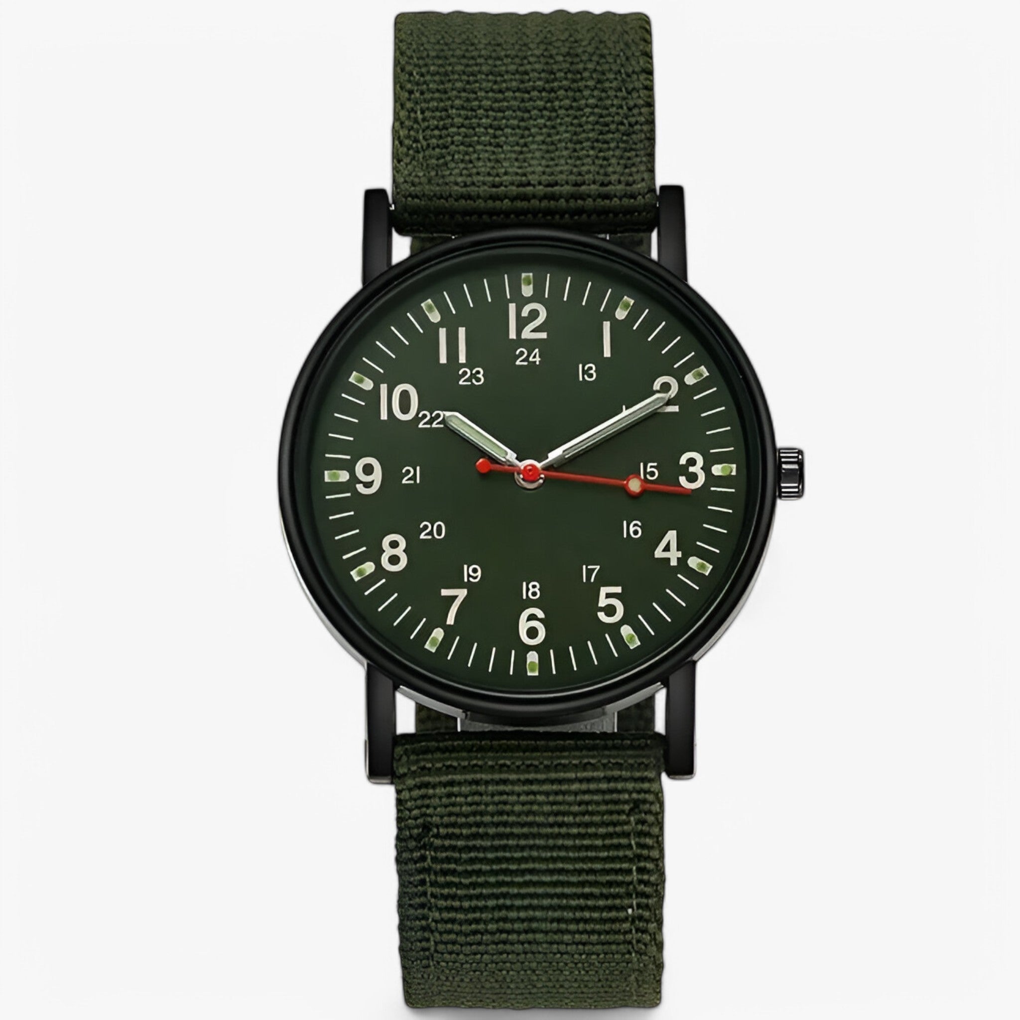 watches : Horloge Zwart - Nylon Sport Militair in militair groen van Pantino