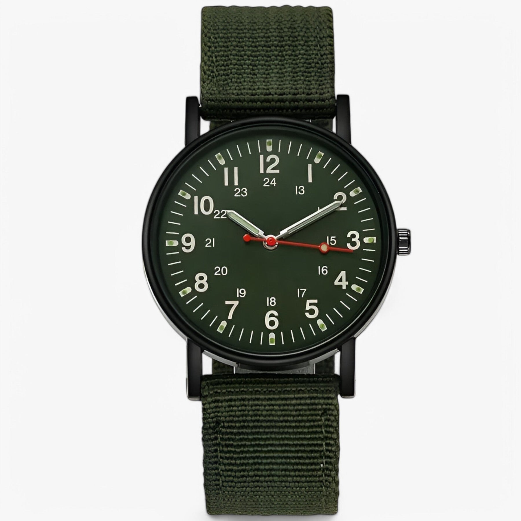 watches : Horloge Zwart - Nylon Sport Militair in militair groen van Pantino