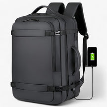 bags : Reisrugzak met USB Heren - Expande Zwart in Expande Grijs 18inch(32x46x15)cm van Pantino