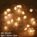 TwinkleLights - LED Lichtslinger 20LED - Verlicht Uw Feesten met de Kerstman en Sneeuwvlokken