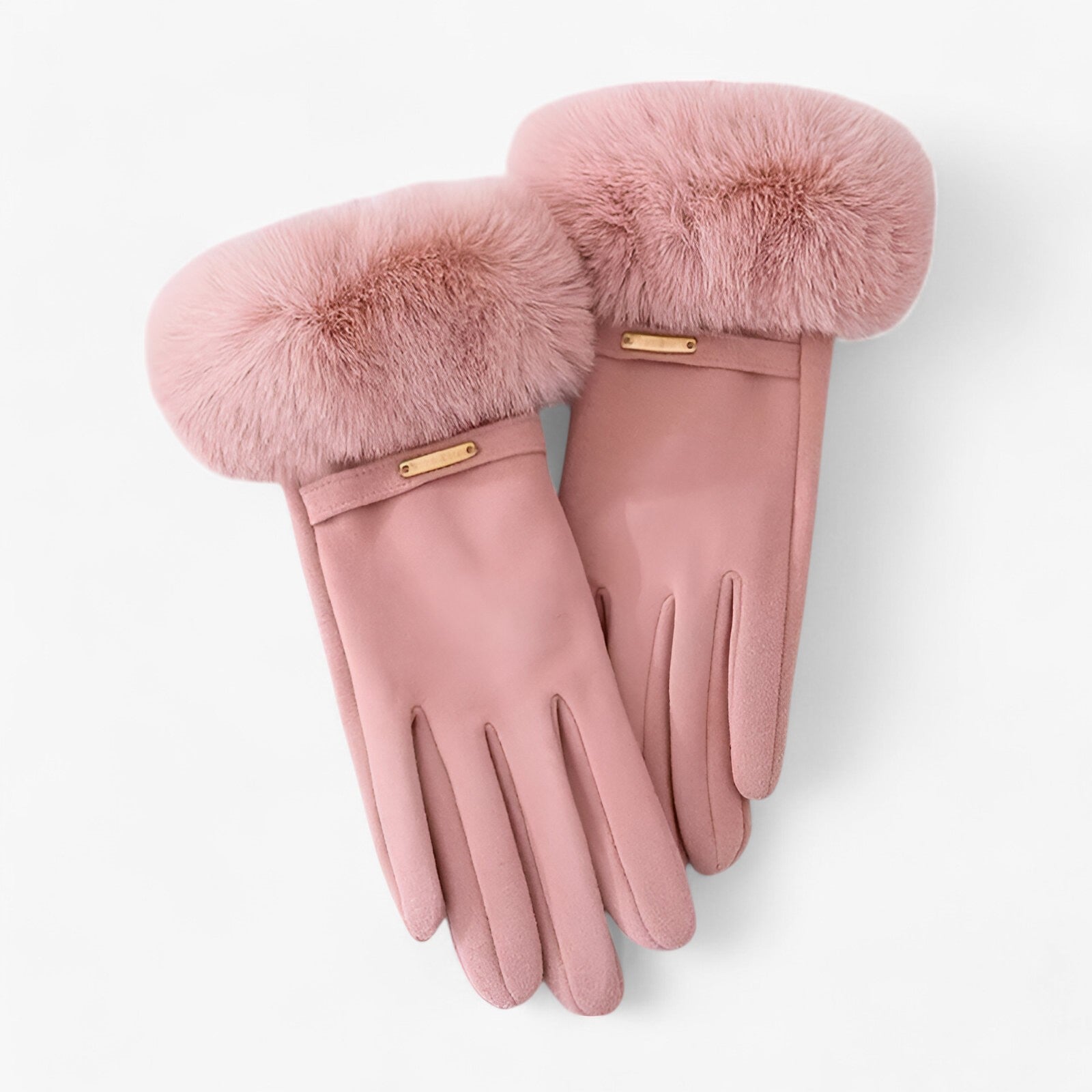 Gloves : Handschoenen Khaki - Elegante Touchscreen voor Warme Winterdagen in Roze Eén maat van Pantino