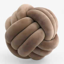 home & garden : Ronde Knoop Kussen - Knus en Decoratief - Beige in Bruin van Pantino