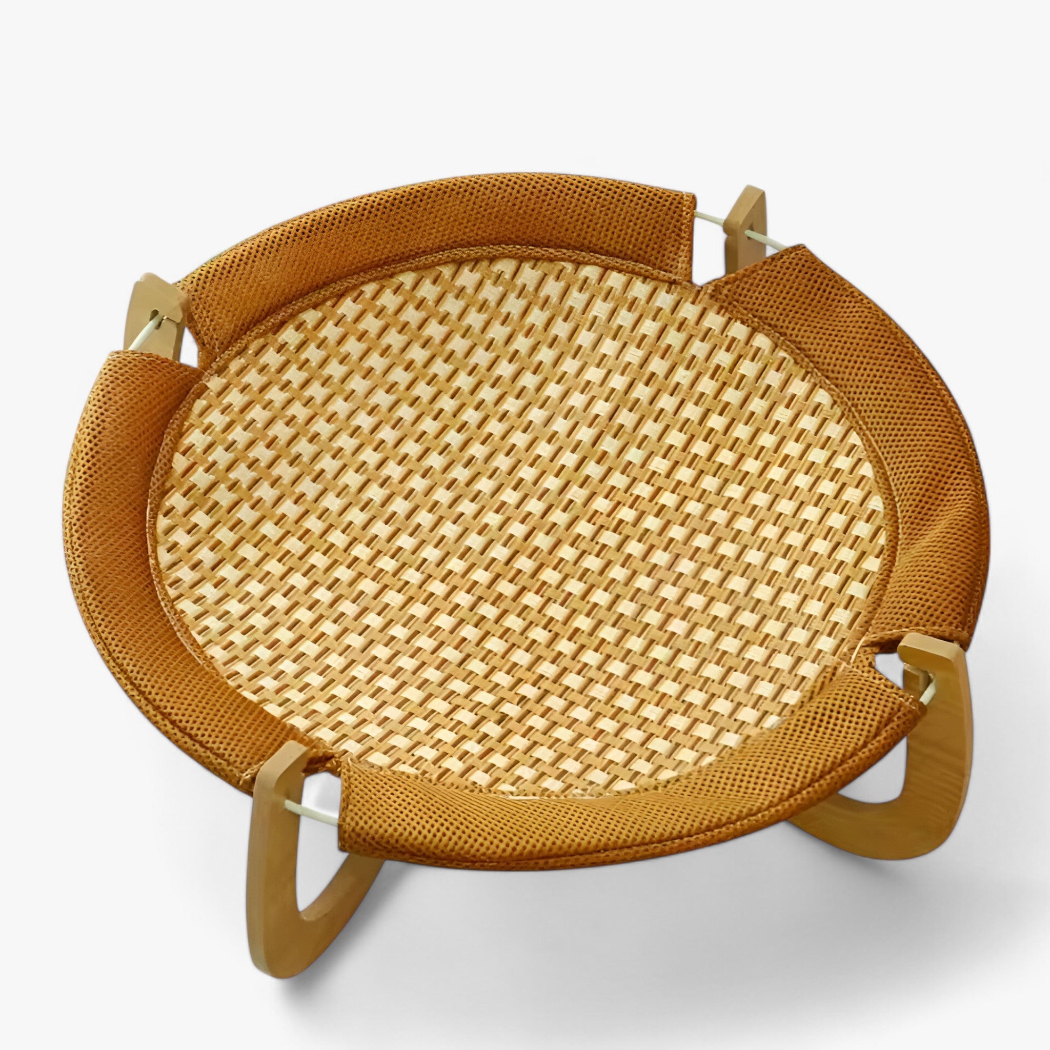 pets : Houten Kattenbed met Stevige Hangmat in ronde van Pantino