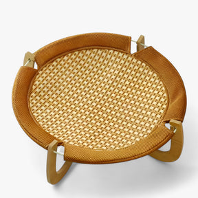 pets : Houten Kattenbed met Stevige Hangmat in ronde van Pantino