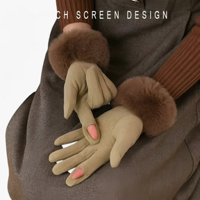 Gloves : Handschoenen Khaki - Elegante Touchscreen voor Warme Winterdagen in van Pantino