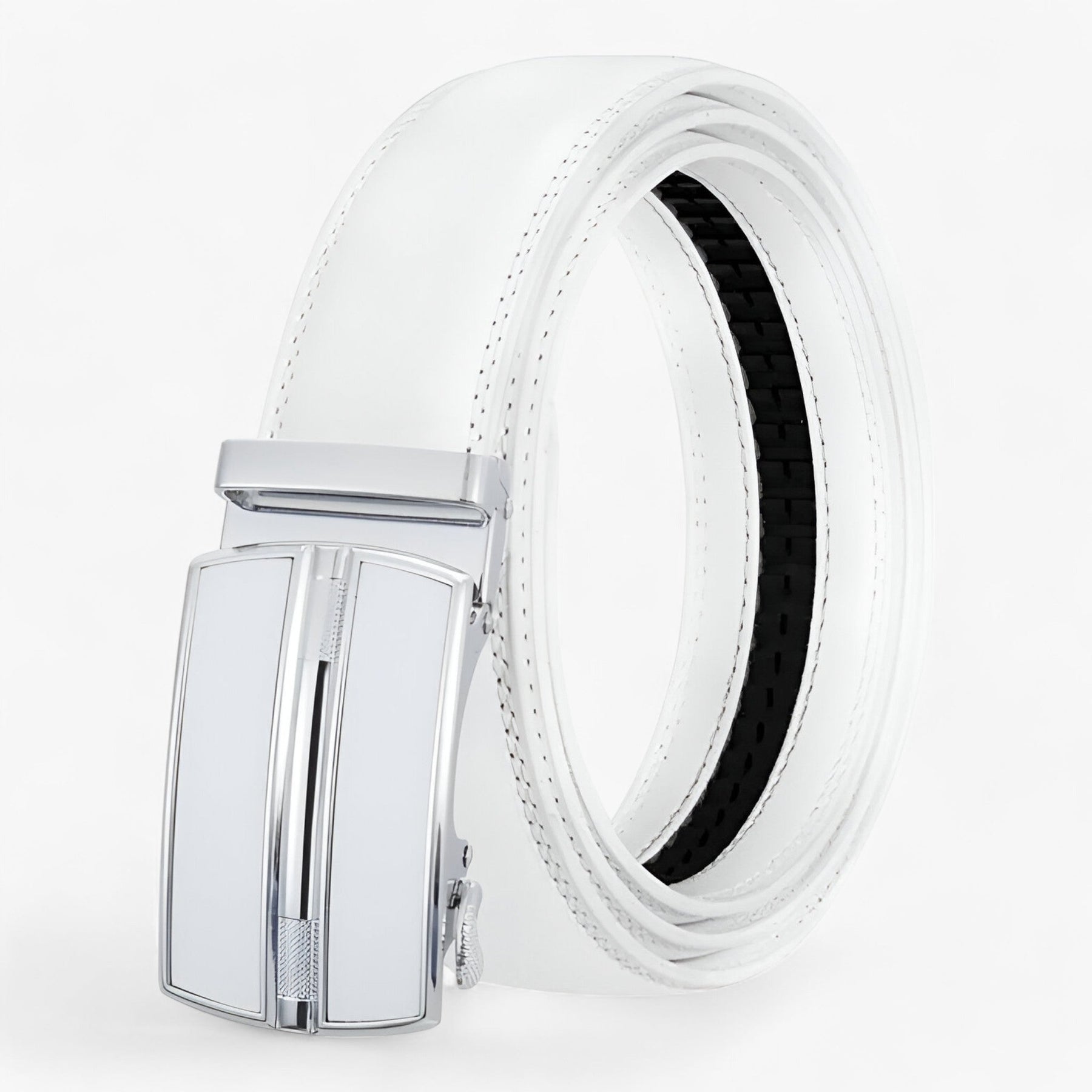 Belt : Leren Riem - Eigentijds en Elegant - Zwart in Wit van Pantino