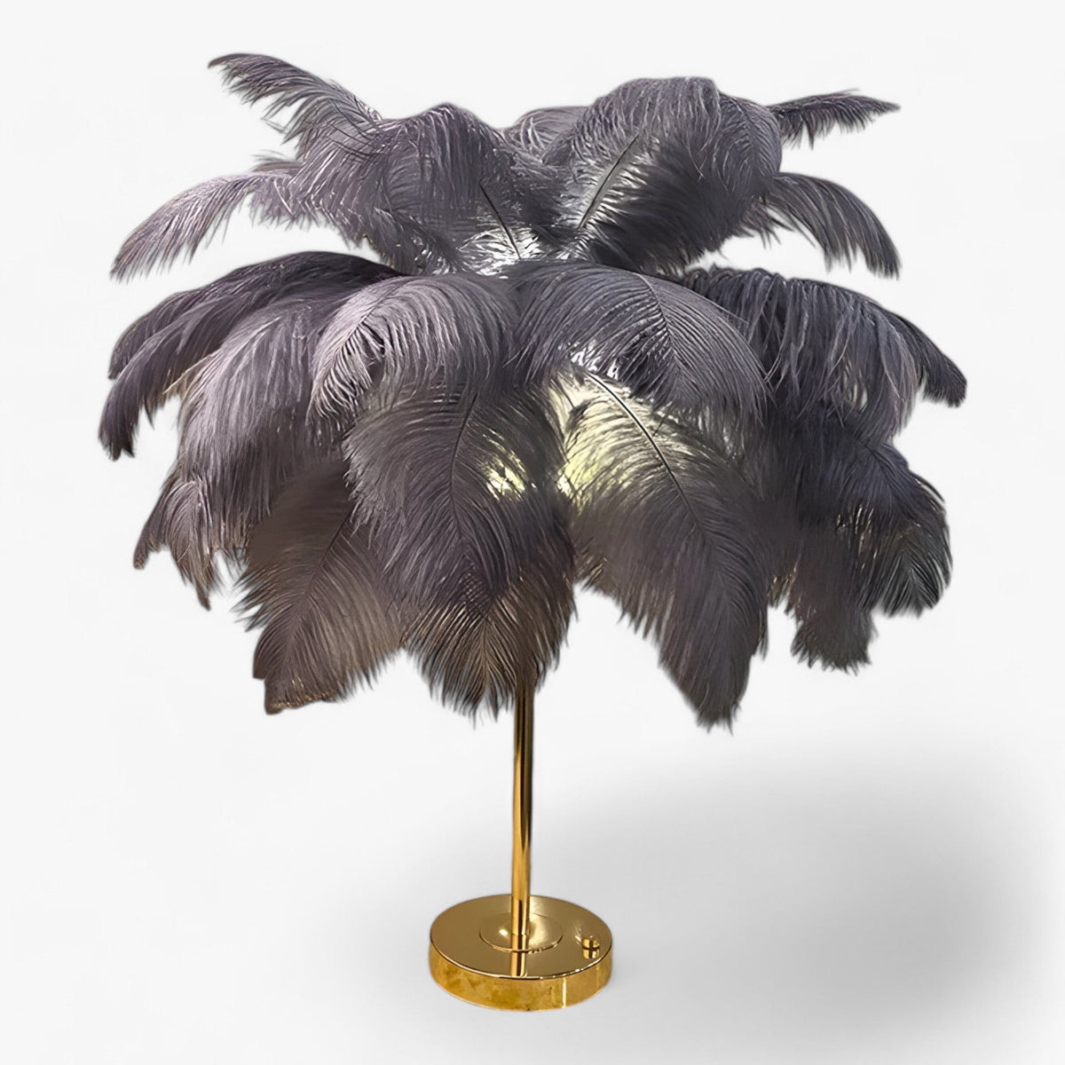 home & garden : FeatherGlow - Tafel Lamp met Touch Control - LED met Veren voor Trouwen en Kamerdecoratie in Grijs van Pantino
