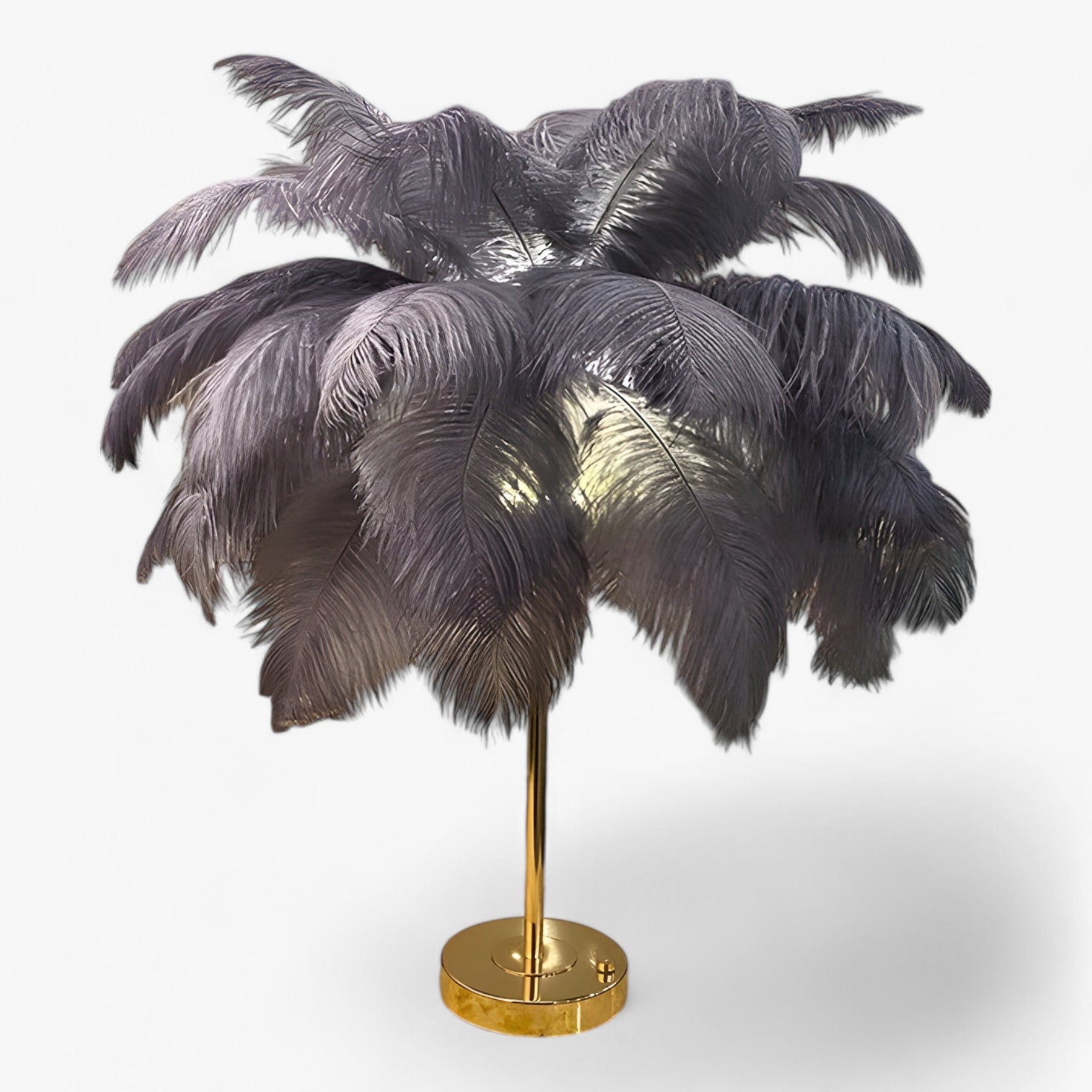 home & garden : FeatherGlow - Tafel Lamp met Touch Control - LED met Veren voor Trouwen en Kamerdecoratie in Grijs van Pantino