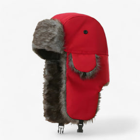 Hat : Hoed Beige - Warme Russische Winterhoed - Beschermt Tegen Kou & Wind in Rood Één maat van Pantino