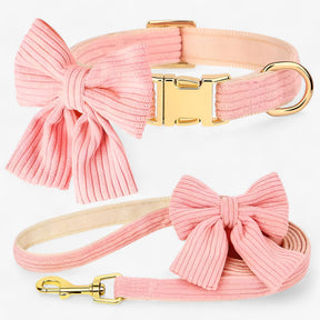 pets : Schattige Roze Halsband en Leash Set voor Kleine en Middelgrote Honden in Roze van Pantino