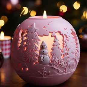 home & garden : Elk Kaars - Reliëf Mal Winterbos - Feestelijke Decoratie en DIY Cadeaus in van Pantino