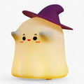 Lámpara Nocturna Fantasma y Calabaza - Decoración Recargable para Mesita de Noche de Halloween