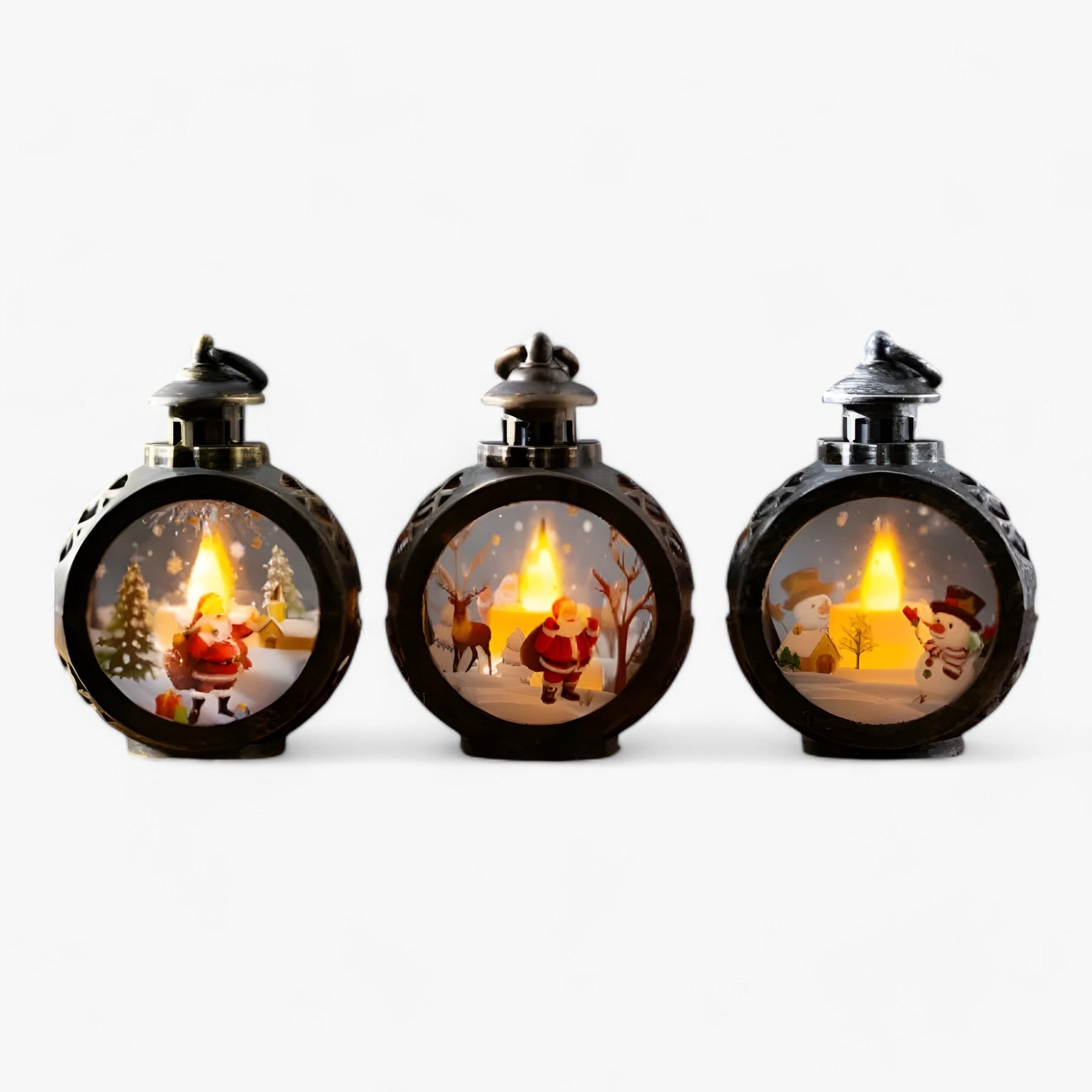 outdoor equipment : Kerstman Sneeuwpop Lamp - LED Lantaarn met Vlam Simulatie voor Buitendecoratie in van Pantino