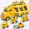 Speelgoed Vrachtwagen 5-in-1 voor Kinderen - Gele Educatieve Truck Set
