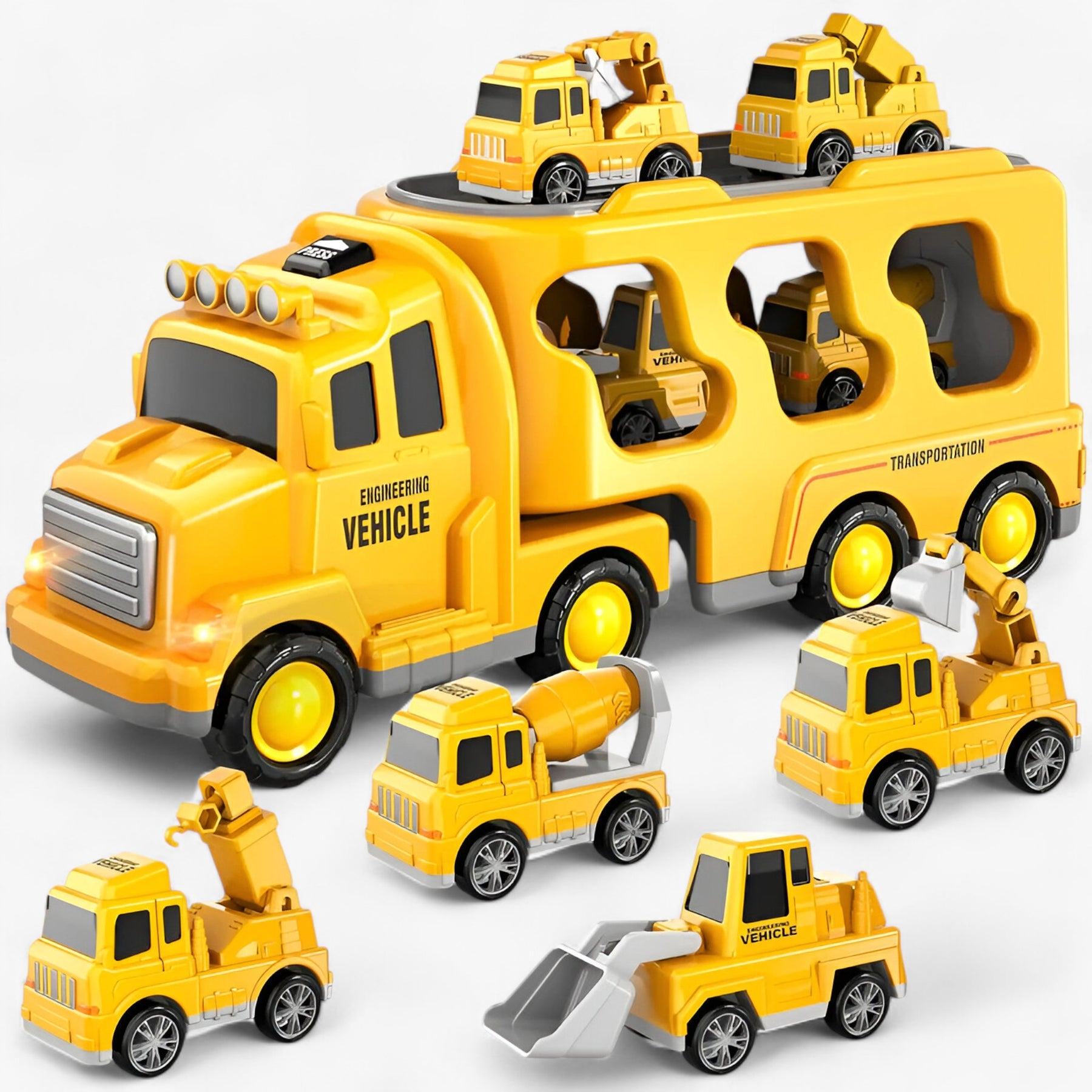 other : Speelgoed Vrachtwagen 5-in-1 voor Kinderen - Gele Educatieve Truck Set in Geel van Pantino