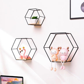 home & garden : Zeshoekige Wanddecoratie Goud - Foto en Object Display - MDF in van Pantino