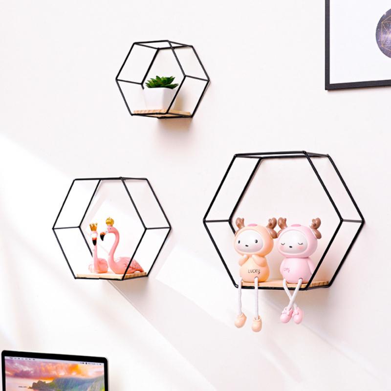 home & garden : Zeshoekige Wanddecoratie Goud - Foto en Object Display - MDF in van Pantino